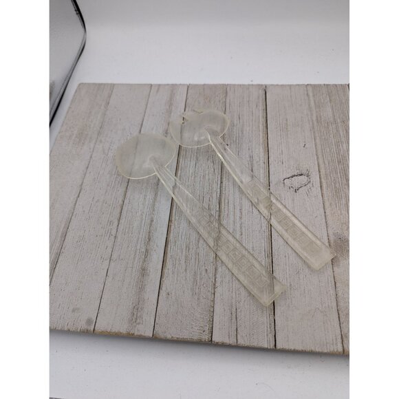 Clear Plastic Salad Spoons Sporks Serving Utensil 9" Tongs - Picture 4 of 6